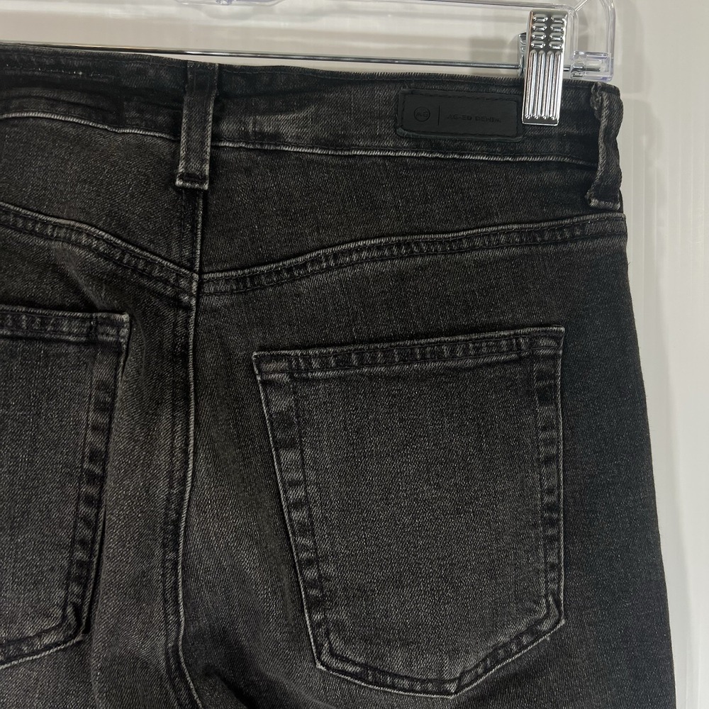 AG Saige High Waist Straight Leg Jeans Womens Size 27‎ Faded Black Gray - Picture 6 of 13